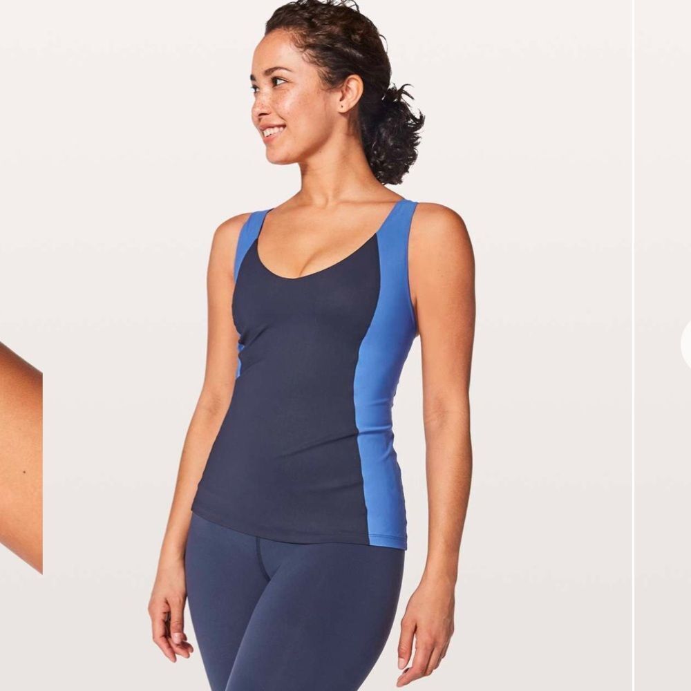 Lululemon long breath 2-in-1 midnight navy/ Moroccan Blue